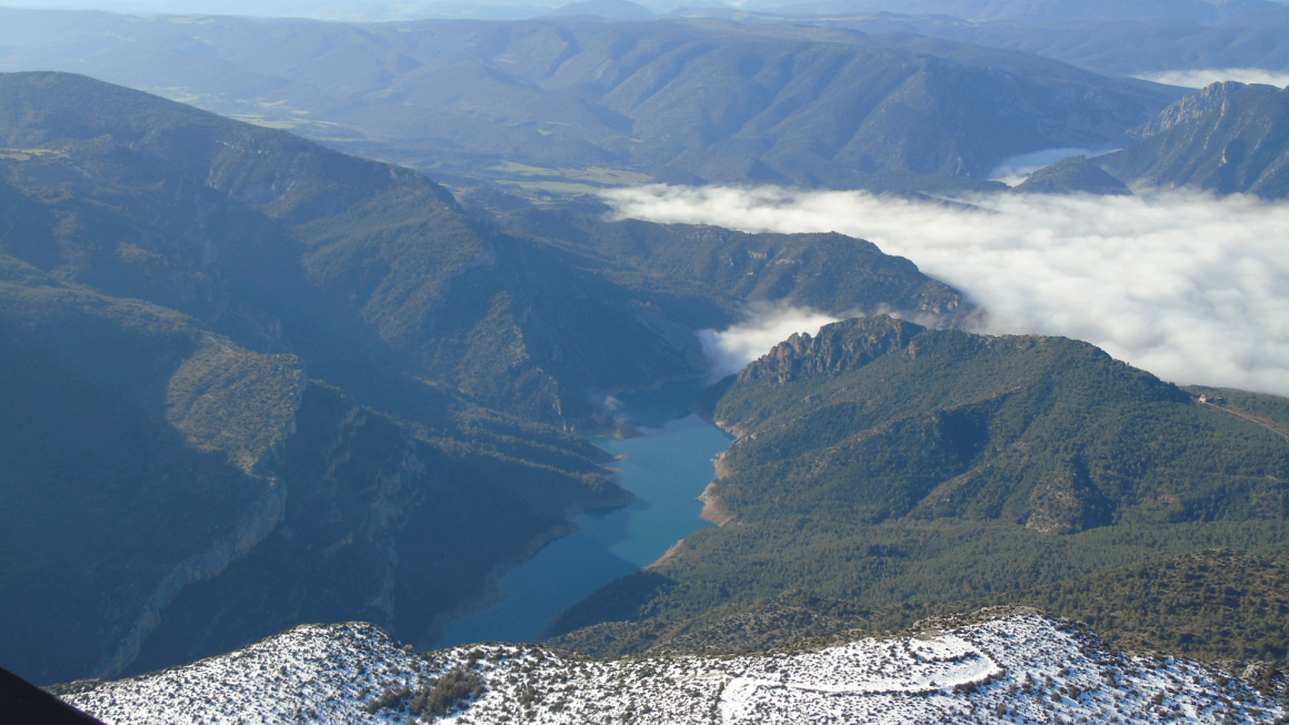 Serra del Montsec des del Globus