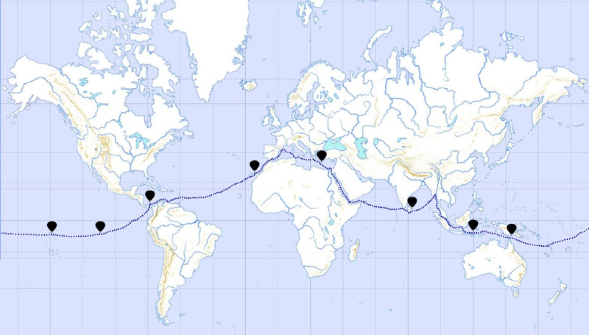 KT3D MAP - Mapa de la expedició sencera amb les localitzacions de possibles vols en globus.